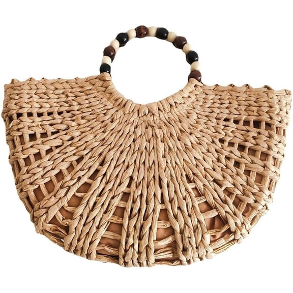 Kukuzhu Women Tote Bag Straw Woven Handbag Trendy Summer Ladies Girls Beach Travel Bucket Bag