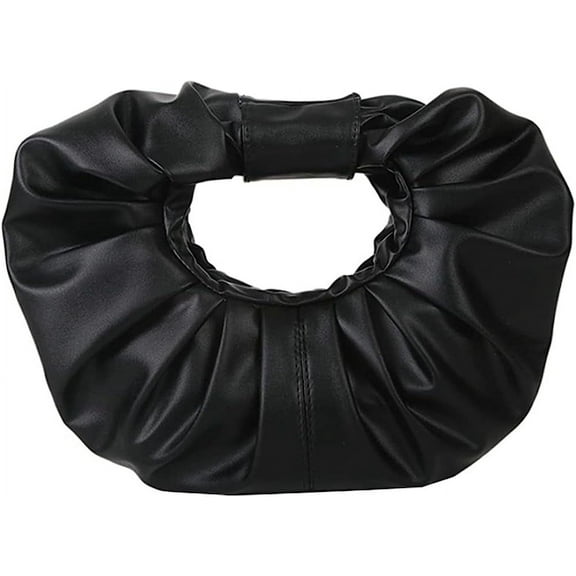 Kukuzhu Women Tote Handbags Chic Pleat PU Wedding Party Evening Clutch Purse