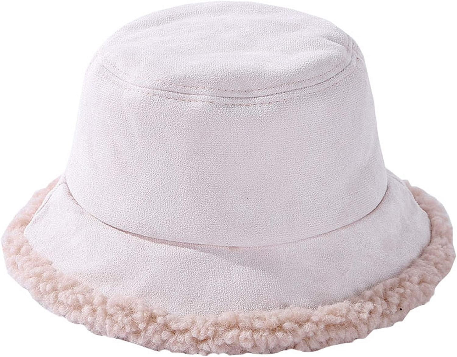 Kukuzhu Women Winter Bucket Hat Foldable Warm Thick Fleece Lined Cap ...