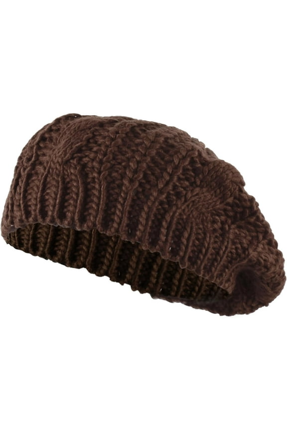 Women Winter Knitted Twisted Beret Cap Slouchy Crochet Beanie Hat Ladies Warm Beret Hat