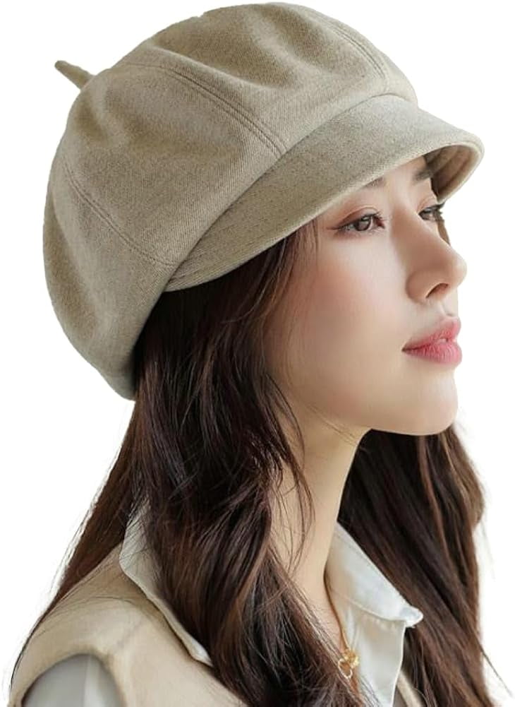 Kukuzhu Women Wool Tweed Newsboy Ivy Cap 8 Panels Gatsby Golf Hat Captain Hat Beret Paperboy Cap Walmart