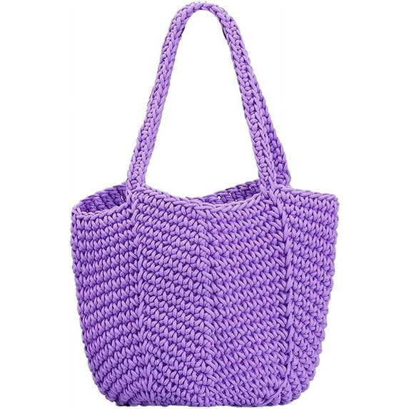 Kukuzhu Women Woven Hollow Handbag Handmade Fashionable concise Shoulder Woven Bag Vacation Retro Bag