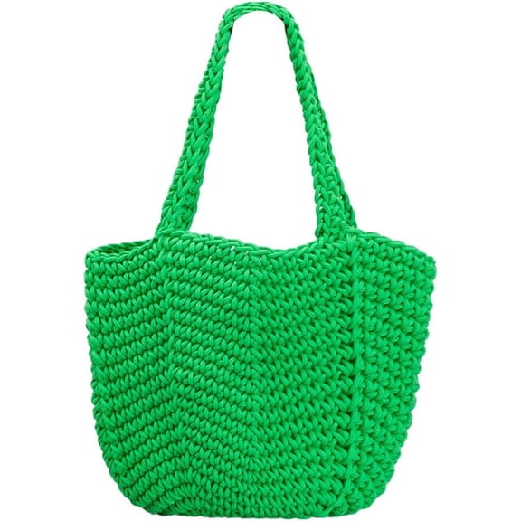 Kukuzhu Women Woven Hollow Handbag Handmade Fashionable concise Shoulder Woven Bag Vacation Retro Bag