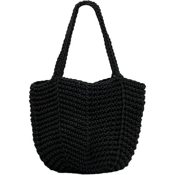 Kukuzhu Women Woven Hollow Handbag Handmade Fashionable concise Shoulder Woven Bag Vacation Retro Bag