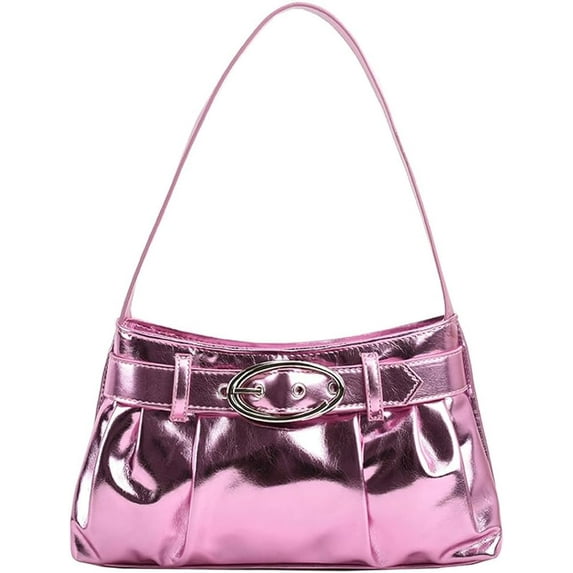 Kukuzhu Women Y2k Sparkly Evening Handbag Punk Style Hobo Bag Silver Purse PU leather Clutch Retro Tote 2023