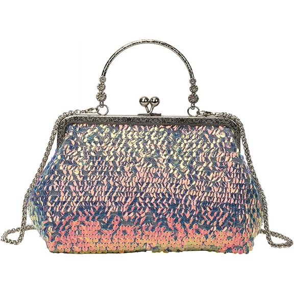 Kukuzhu Women's Beaded Sequin Evening Bag Sparkly Clutch Purse Evening Clutch Handbag Wedding Evening Formal Bag