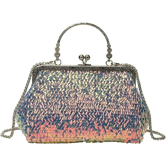 Kukuzhu Women's Beaded Sequin Evening Bag Sparkly Clutch Purse Evening Clutch Handbag Wedding Evening Formal Bag