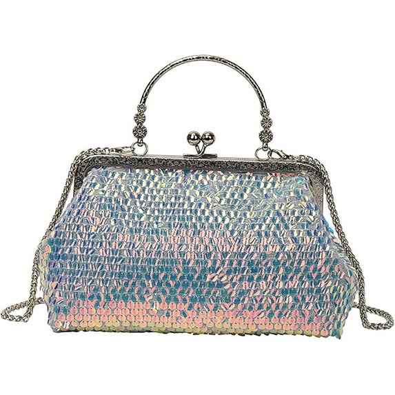 Kukuzhu Women's Beaded Sequin Evening Bag Sparkly Clutch Purse Evening Clutch Handbag Wedding Evening Formal Bag