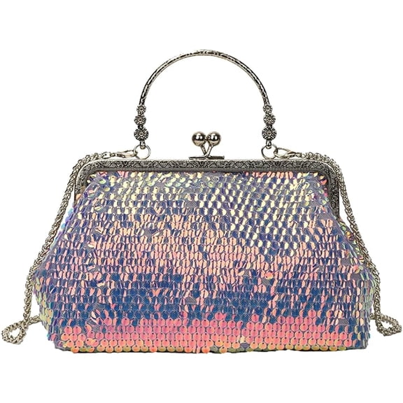 Kukuzhu Women's Beaded Sequin Evening Bag Sparkly Clutch Purse Evening Clutch Handbag Wedding Evening Formal Bag