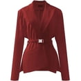 thumbnail image 1 of Kukuzhu Women's Blazers Belted Jacket Long Sleeve Work Office Wrap Suit Jackets, 1 of 1
