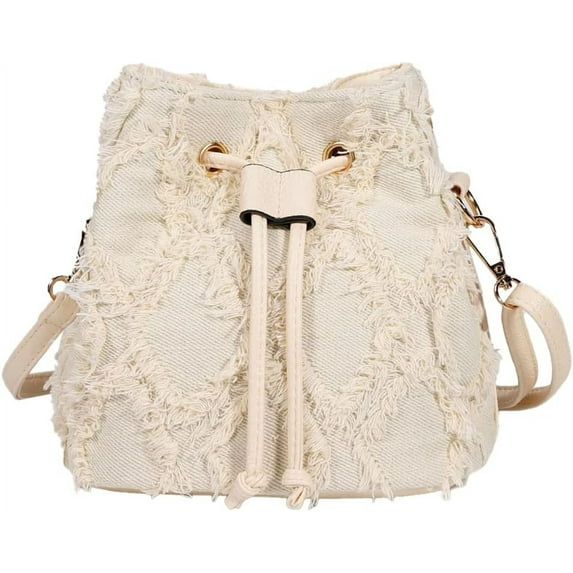 Kukuzhu Women's Bucket Bag Denim Shoulder Bag 90s Hobo Handbags Purse Retro Diamond Crossbody Bag
