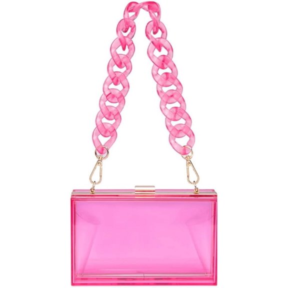 Kukuzhu Women's Clear Bag Clutch Bag Crossbody Retro Bag Chic Handbag Shoulder Bag Solid Color Acrylic Purse