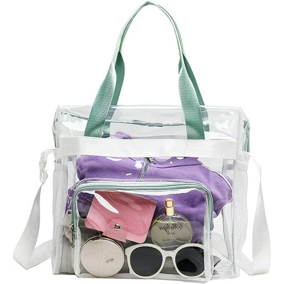 Kukuzhu Women's Clear Shoulder Satchel Bag Tote Bag Chic Handbag Cute Purse Crossbody Bag Transparent Bag