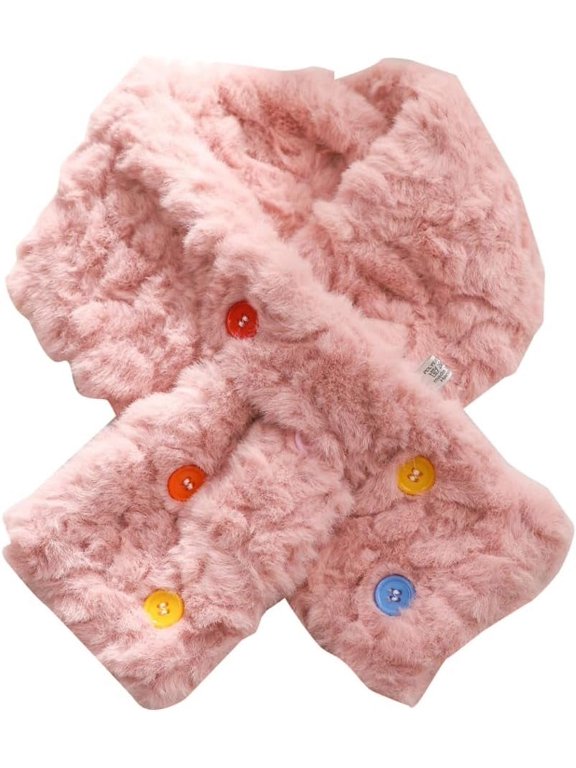 Women's Colorful Button Scarf Korean Version Autumn and Winter Fashion Neck Cold Embossed Plush Neck