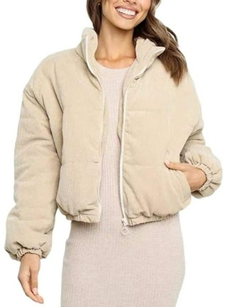 Womens Corduroy Puffer Jacket