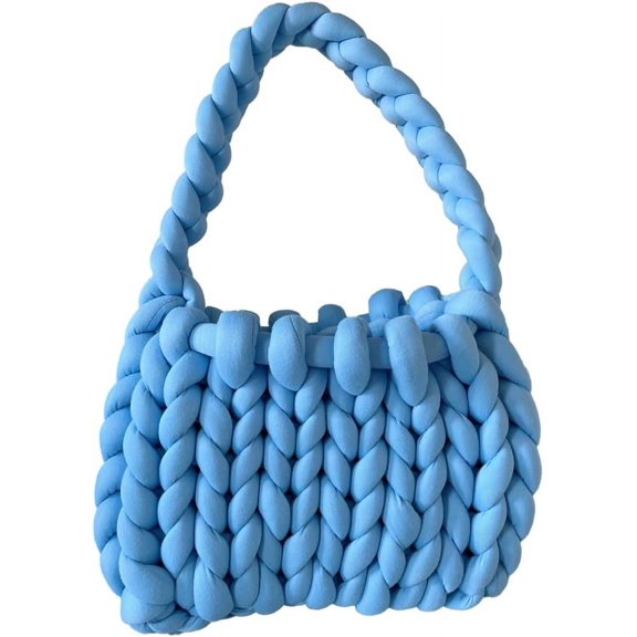 Kukuzhu Women’s Crochet Tote Bag Soft Woven Shoulder Bag Purse Fairy Knitted Hobo Satchel Handbag