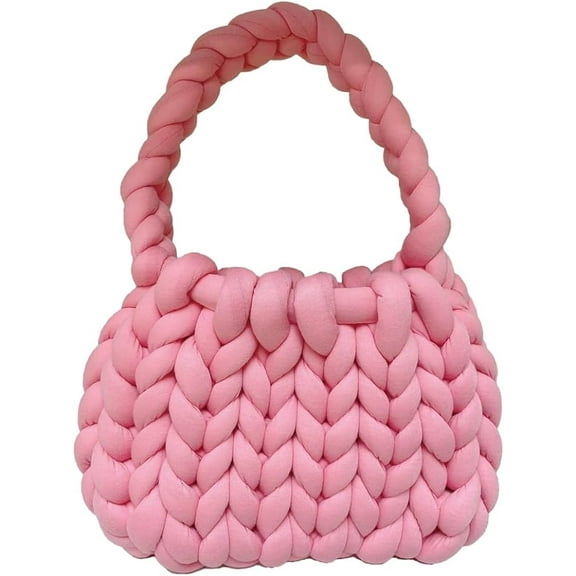 Kukuzhu Women’s Crochet Tote Bag Soft Aesthetic Woven Shoulder Bag Purse Fairy Knitted Hobo Satchel Handbag