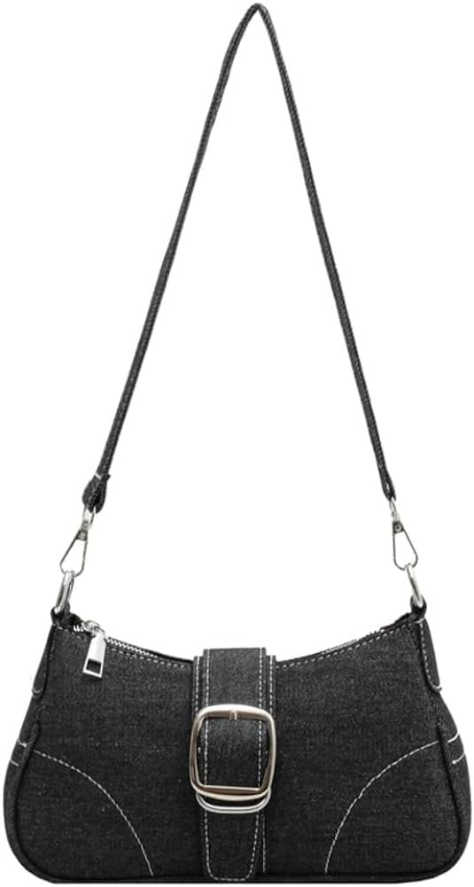 Kukuzhu Women's Denim Shoulder Bag Retro Y2K Hobo Handbags 90s Denim Purses Fashion Clutch Hobo