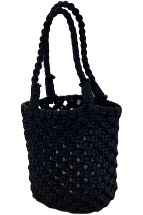 Women's Handbag Handmade Woven Mesh Purse Bag Bucket Hobo Bag Mini Satchel