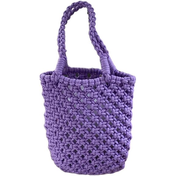Kukuzhu Women's Handbag Handmade Woven Mesh Purse Bag Bucket Hobo Bag Mini Satchel