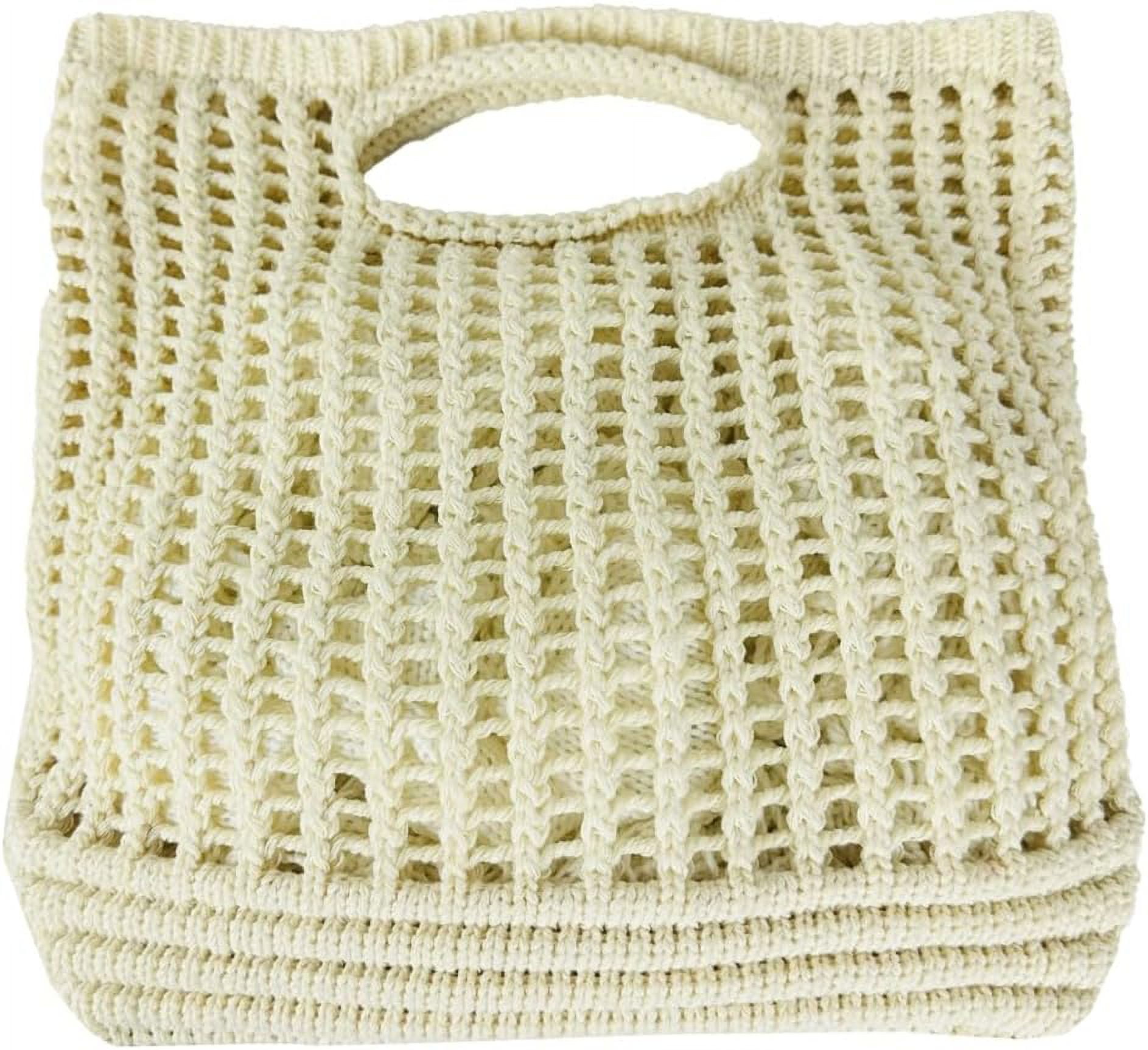 Kukuzhu Women's Handwoven Aesthetic Tote Bag Crochet Handbag Cute Knitted Mesh Beach Bag for Summer Vocation Shopping