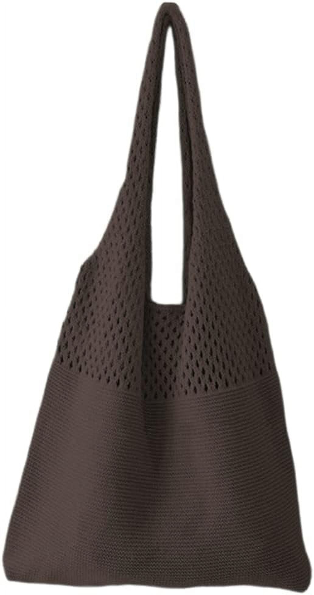 Kukuzhu Women's Handwoven Aesthetic Tote Bag Crochet Woven Hobo Bag Summer Knitted Cute Shoulder Bag Travel Shopping Grocery