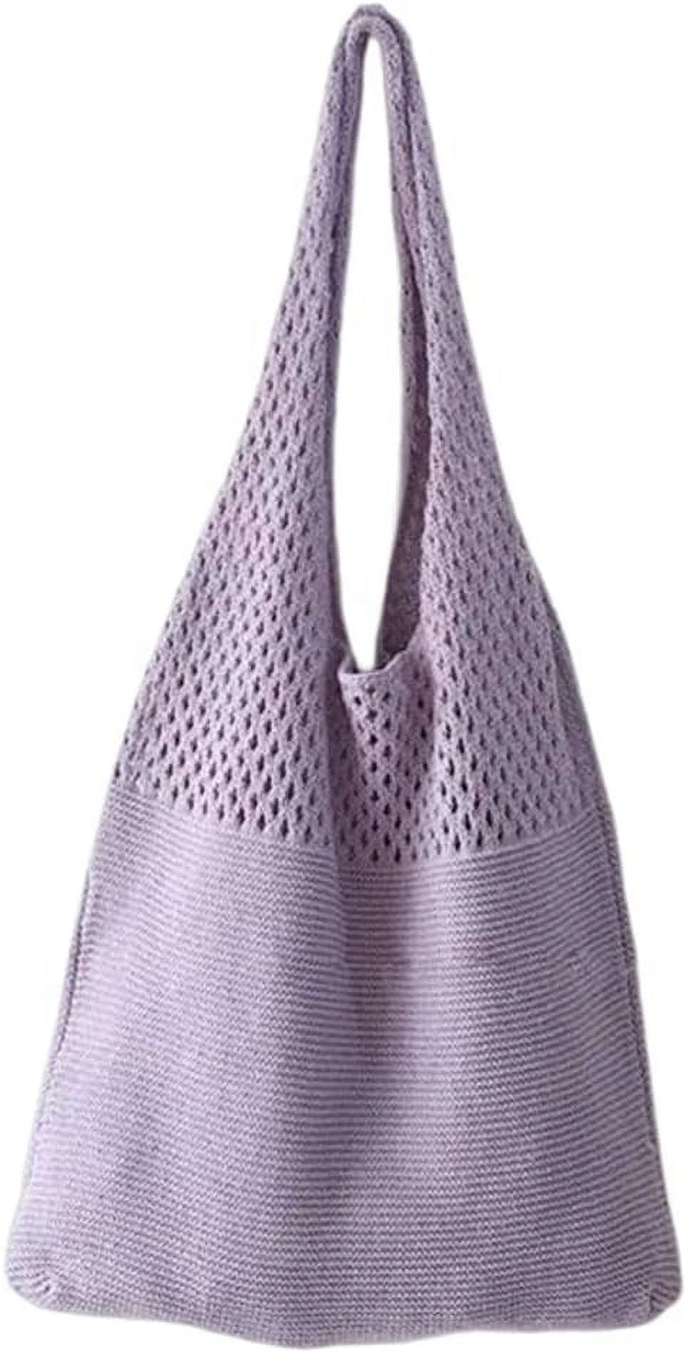 Kukuzhu Women's Handwoven Aesthetic Tote Bag Crochet Woven Hobo Bag Summer Knitted Cute Shoulder Bag Travel Shopping Grocery