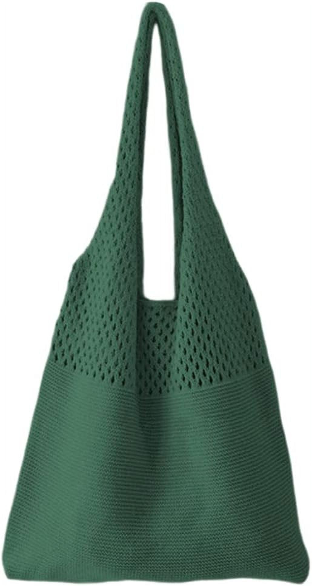 Kukuzhu Women's Handwoven Aesthetic Tote Bag Crochet Woven Hobo Bag Summer Knitted Cute Shoulder Bag Travel Shopping Grocery