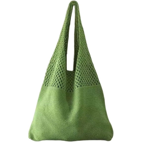 Kukuzhu Women's Handwoven Aesthetic Tote Bag Crochet Woven Hobo Bag Summer Knitted Cute Shoulder Bag Travel Shopping Grocery
