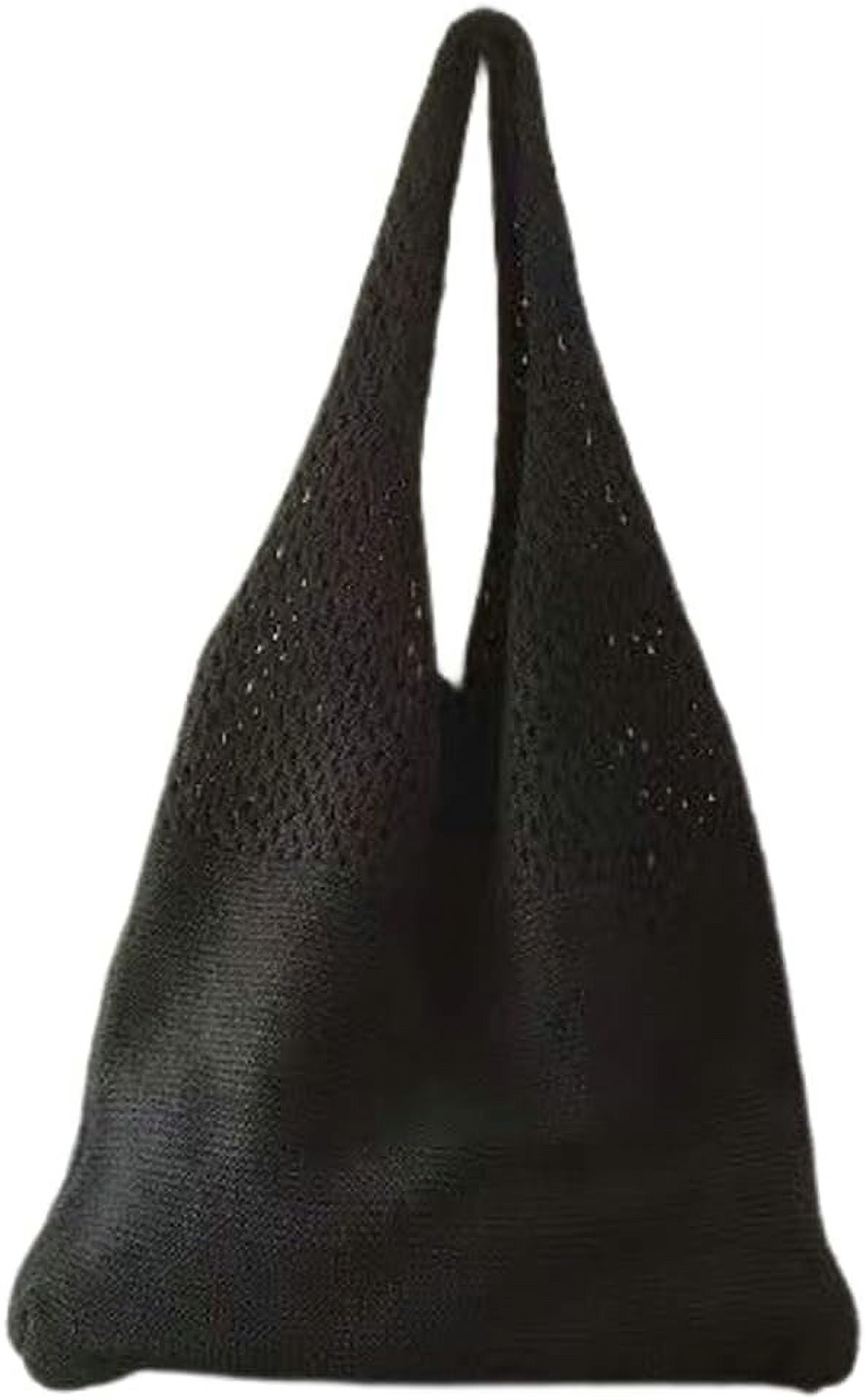 Kukuzhu Women's Handwoven Aesthetic Tote Bag Crochet Woven Hobo Bag Summer Knitted Cute Shoulder Bag Travel Shopping Grocery