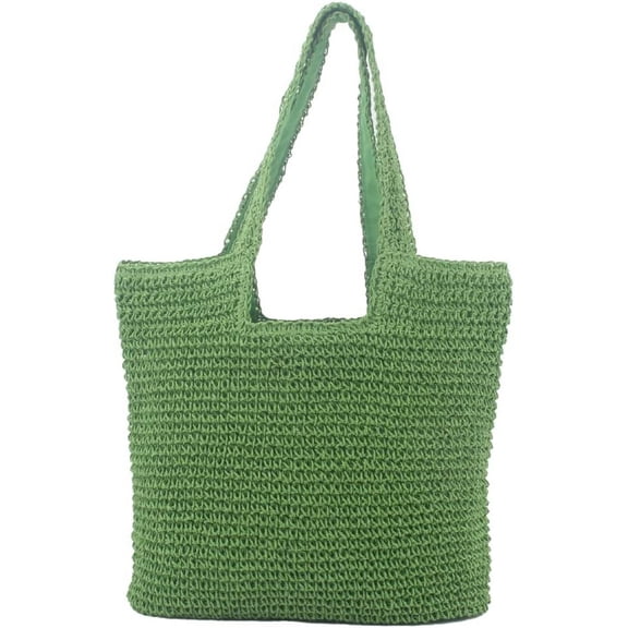 Kukuzhu Women's Handwoven Straw Hobo Bag Stylish Tote Simple Sen Series Shoulder Bag Large Summer Beach Handles Handbag