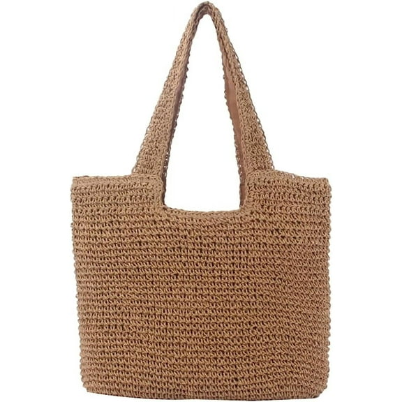 Kukuzhu Women's Handwoven Straw Hobo Bag Stylish Tote Simple Sen Series Shoulder Bag Large Summer Beach Handles Handbag