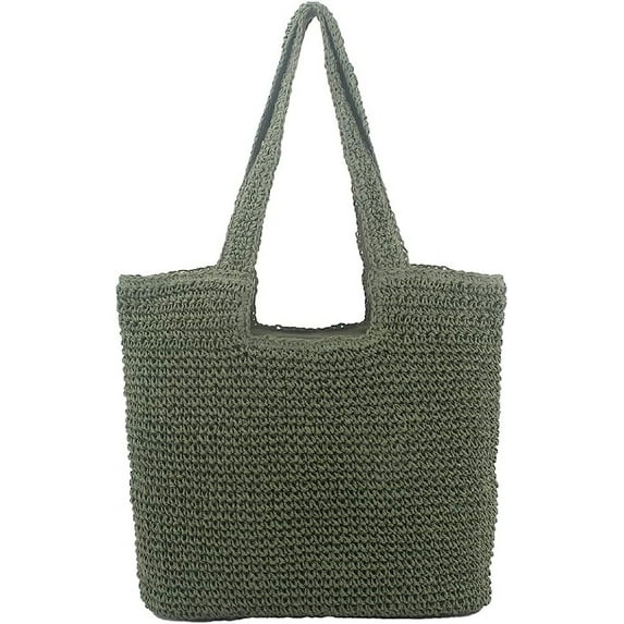 Kukuzhu Women's Handwoven Straw Hobo Bag Stylish Tote Simple Sen Series Shoulder Bag Large Summer Beach Handles Handbag