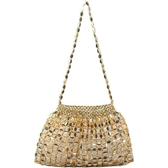 Kukuzhu Women's Hobo Bag Acrylic Shoulder Bag Beaded Woven Handbag Dress Purse Unique Fashion Totes Satchels