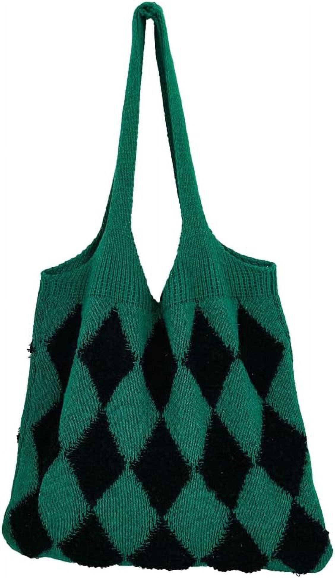 Kukuzhu Women’s Hobo Bag Crochet Large Purse Knitted Aesthetic Tote Bag Colorful Shopping Shoulder Bag Mesh 2023