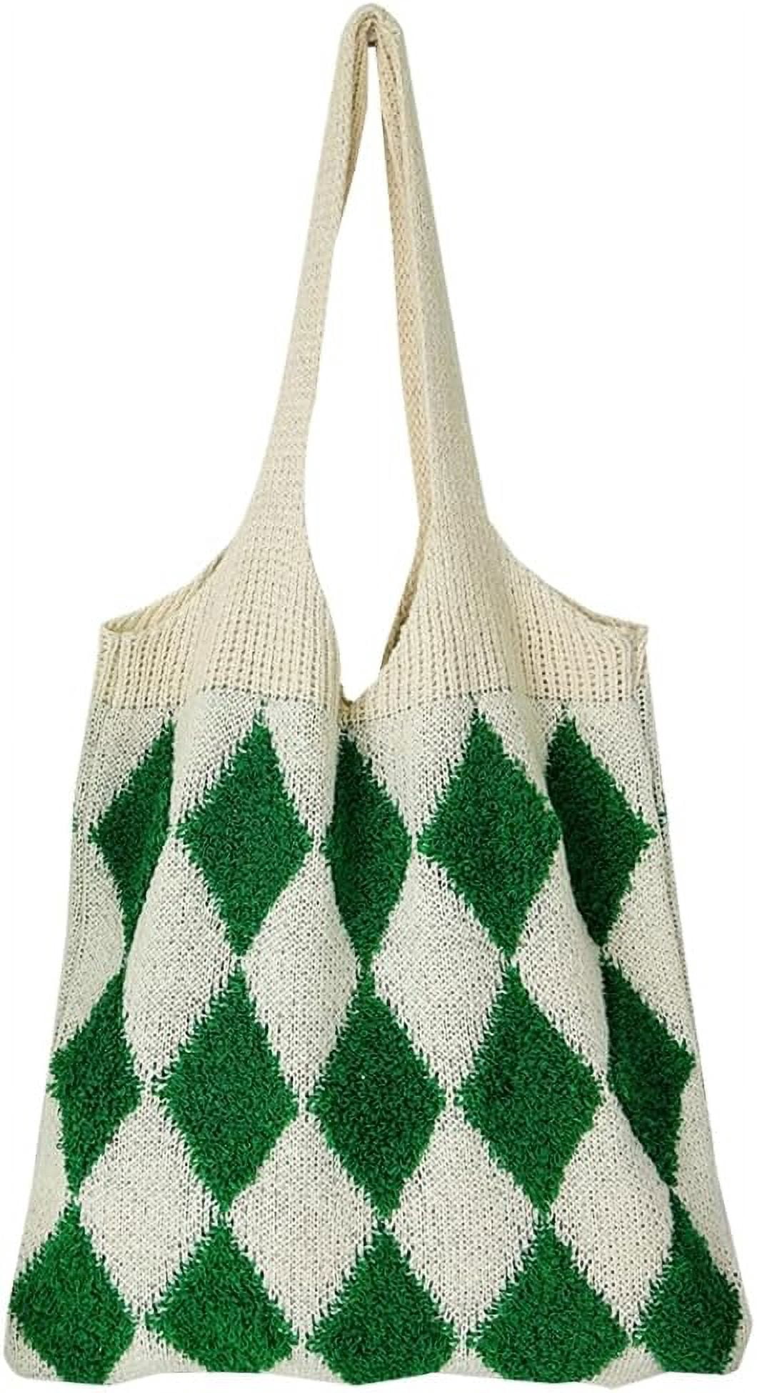 Kukuzhu Women’s Hobo Bag Crochet Large Purse Knitted Aesthetic Tote Bag Colorful Shopping Shoulder Bag Mesh 2023