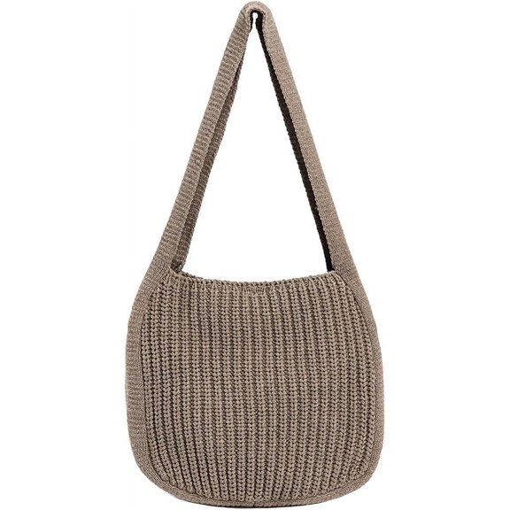 Kukuzhu Women's Hobo Bag Crocheted Shoulder Bag Large Knitted Handbags Tote Aesthetic Purse Top Handle Bag