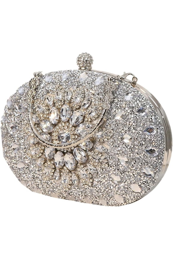 Women's Hobo Bag Crystal Diamond Crossbody Shoulder Bag Totes Shiny Handbag Noble Clutch Purse Evening Satchels