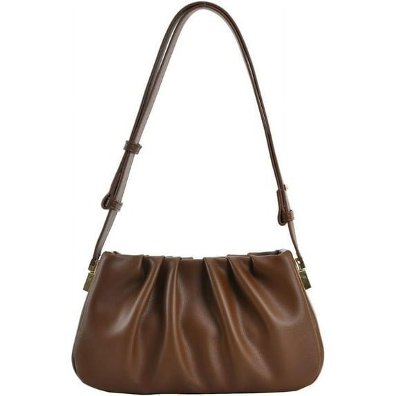 Kukuzhu Women's Hobo Bag PU Leather Shoulder Crossbody Bag Soft Handbag Fashion Pleated Purse Small Totes Top Handle Bag