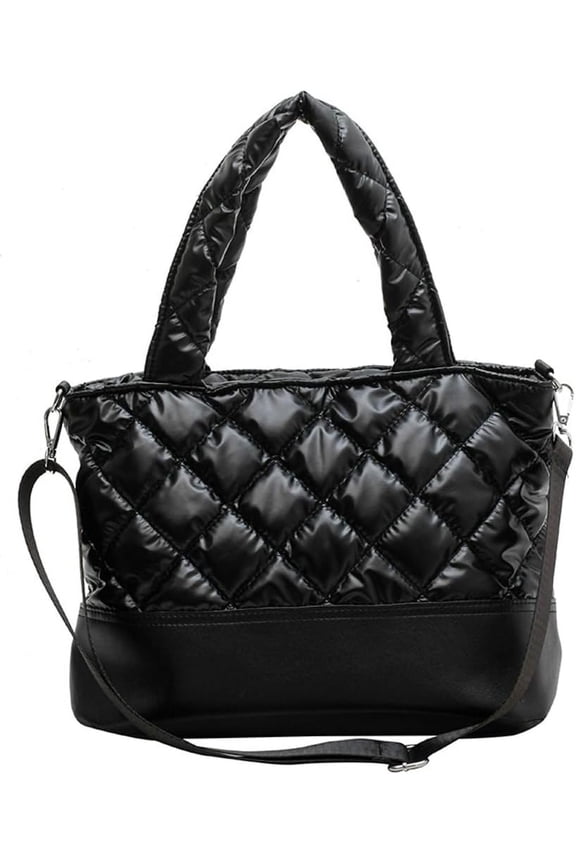 Women's Hobo Bag Padding Down Cotton Shoulder Crossbody Bag Quilted Purse Large Casual Handbag Totes Top Handle Satchels