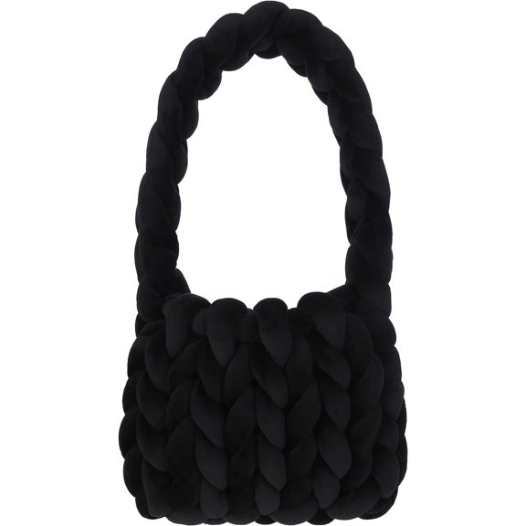 Kukuzhu Women's Knit Clutch Bag Handmade Corduroy Woven Knit Satchel Purse Handbag Shoulder Solid Color Bag