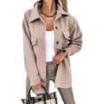 thumbnail image 1 of Kukuzhu Women’s Mid-Long Thick Overcoat Wool Blend Button Walking Coat with Waist Belt, 1 of 5