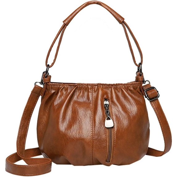 Kukuzhu Women's PU Leather Hobo Bag Fashion Satchel Bucket Purses Handbag Vintage Crossbody Shoulder Bag Elegant Totes