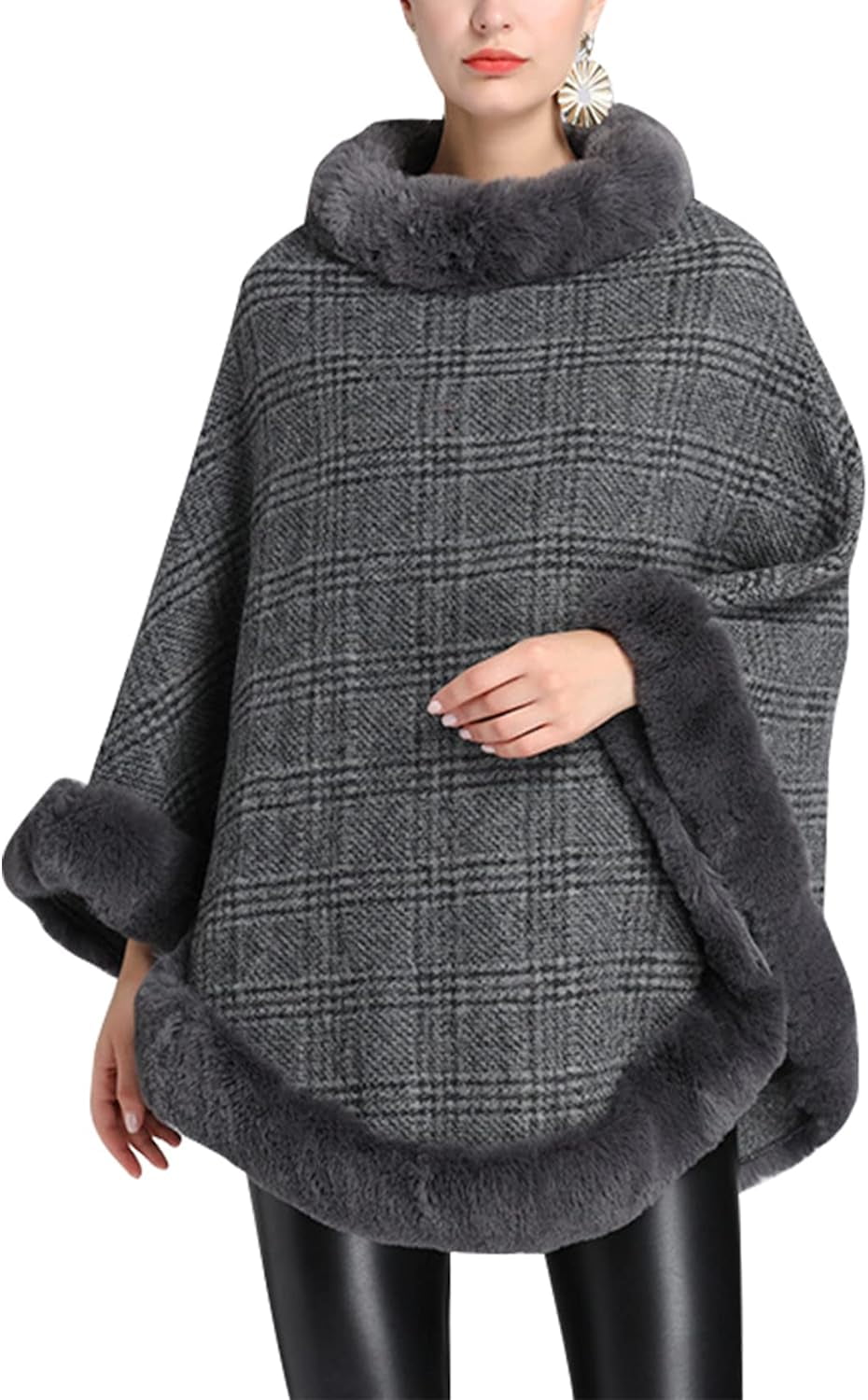 Fur Collar Cloak Woolen Shawl Coat Fur Collar Cloak Woolen Shawl Coat