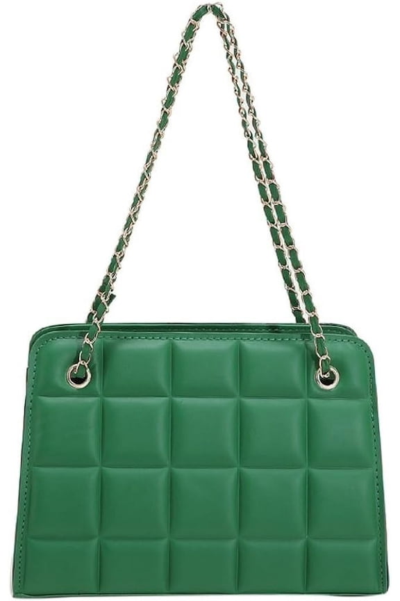 Women’s Shoulder Bag Chain Strap Designer Tote Plaid PU Leather Crossbody Bag Hobo Purse 2023