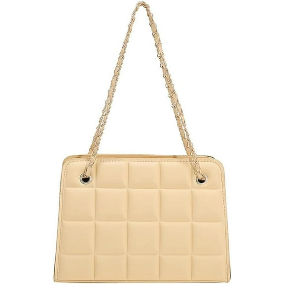 Kukuzhu Women’s Shoulder Bag Chain Strap Designer Tote Plaid PU Leather Crossbody Bag Hobo Purse 2023