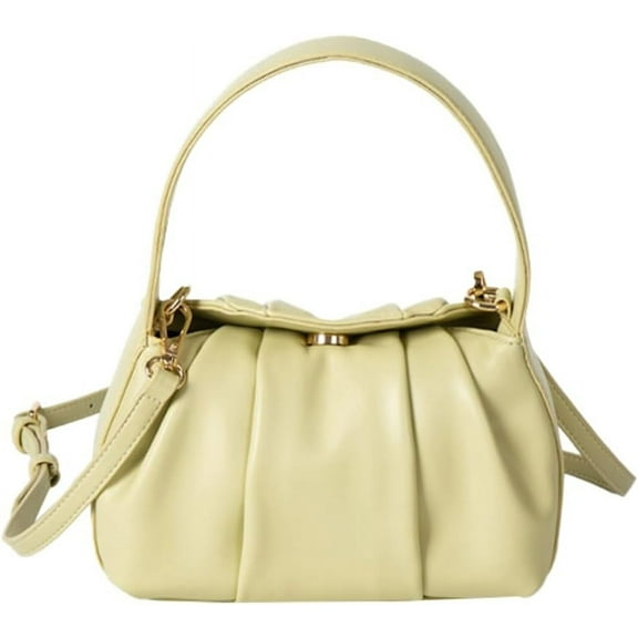 Kukuzhu Women's Shoulder Crossbody Bag PU Leather Hobo Bag Fashion Purse Pleated Handbag Totes Soft Cloud Satchels