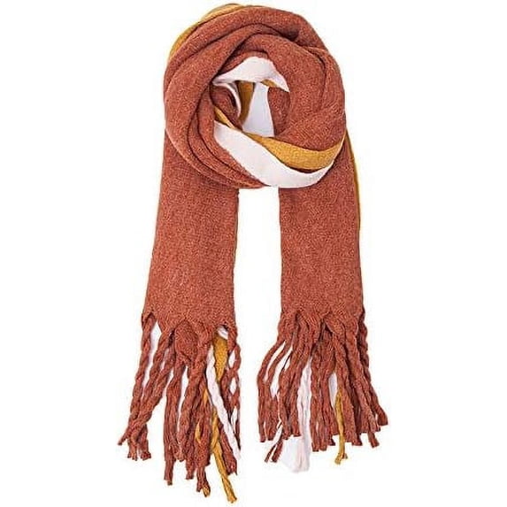 Kukuzhu Women's Warm Neck Autumn And Winter Neck New Sunny Twist Thick Braid Thick Long Tassel Solid Color Scarf