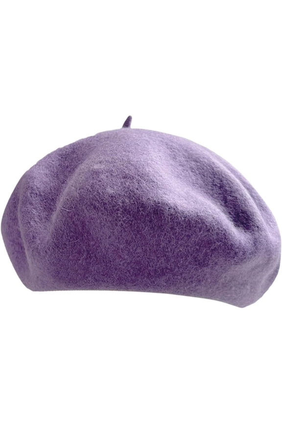 Womens Classic French Style Beret Hats Fashion Solid Color Beanie Caps Stretchable Winter Warm Wool Artist Hats