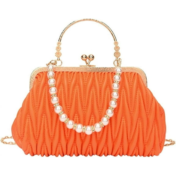 Kukuzhu Womens Clutch Purse Pearl Evening Bag Envelope Evening Bridal Wedding Party Club Purses Crossbody Handbags